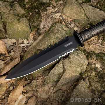 Fixed Blade Bushcraft Knife with Sheath with Non-Slip Rubber Handle